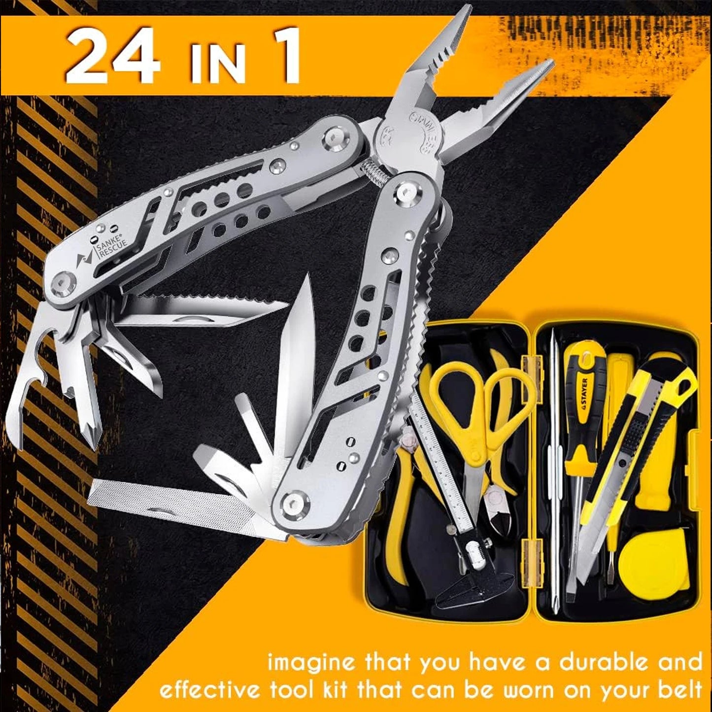 24" Multitool Pocket Knife